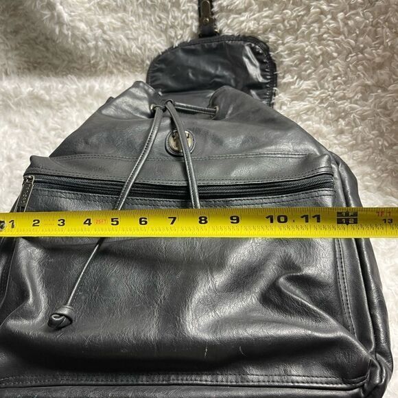 Tandem Cypress Woods Black stimulated leather backpack antique tone hardwares - Picture 11 of 16